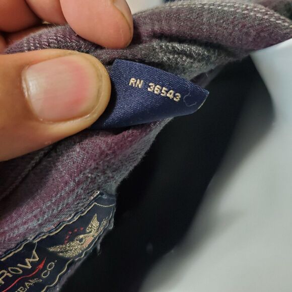 Arrow Blue Jeans Co Shirt Mens 2XL Gray Burgundy Plaid Flannel Button Down Soft - Picture 9 of 9